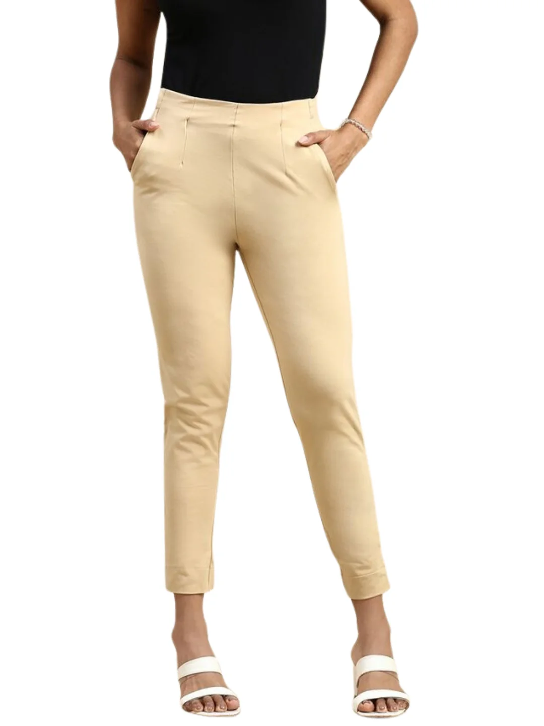 Women Beige Casual Pants