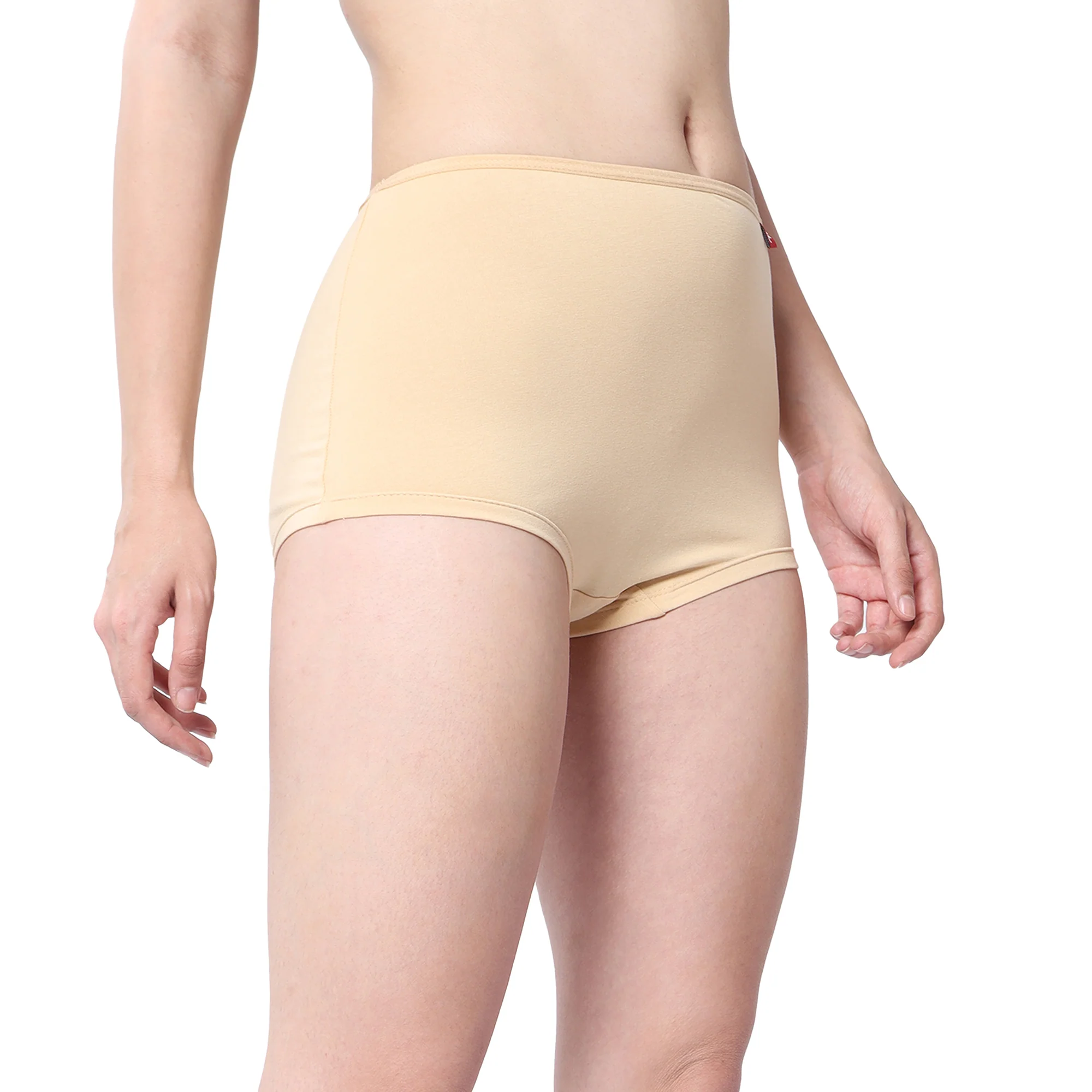 Women Beige Midrise Comfort Boyshorts - Image 4