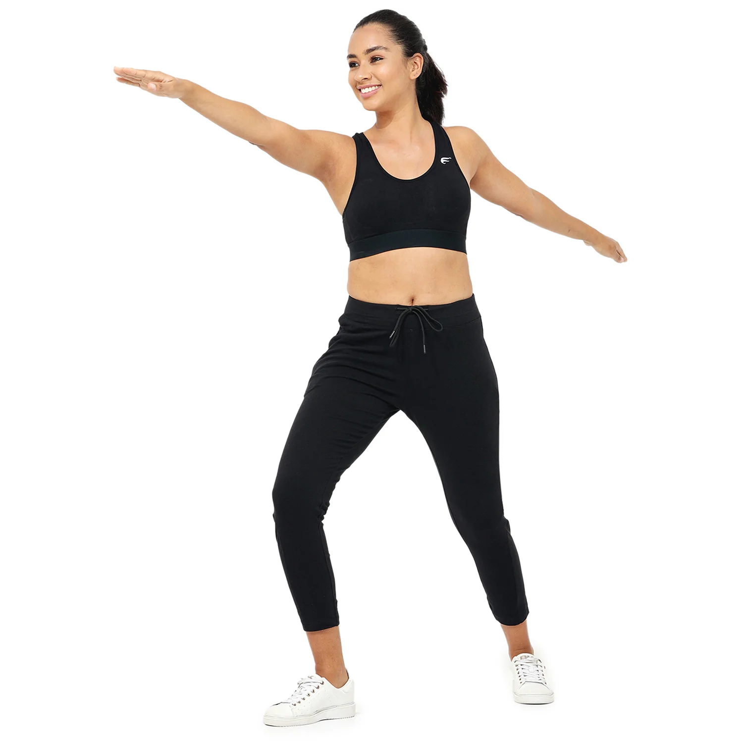 Women Black Ankle Length Track Pant - Image 5