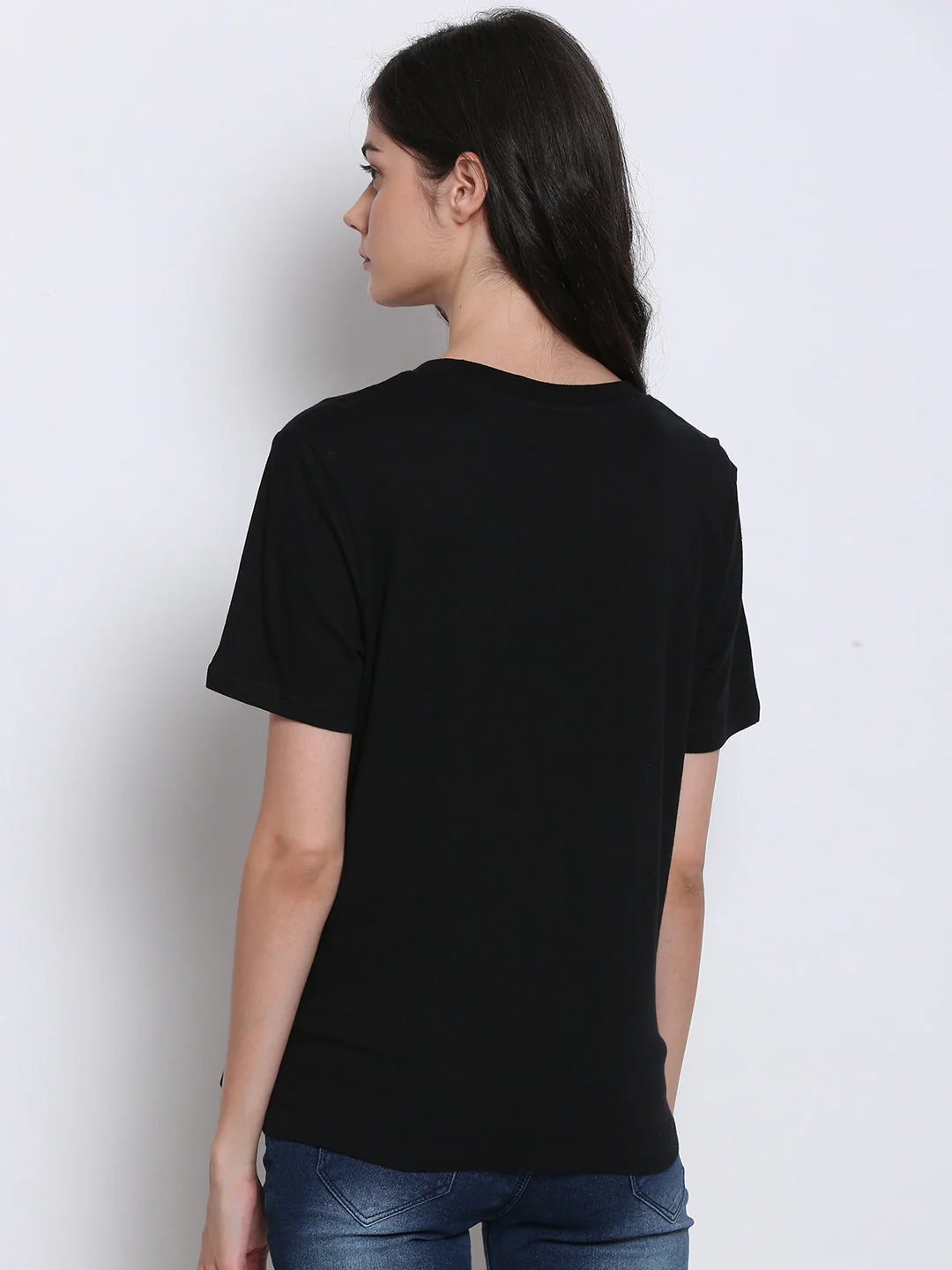Women Black Graphic Tee - Image 5