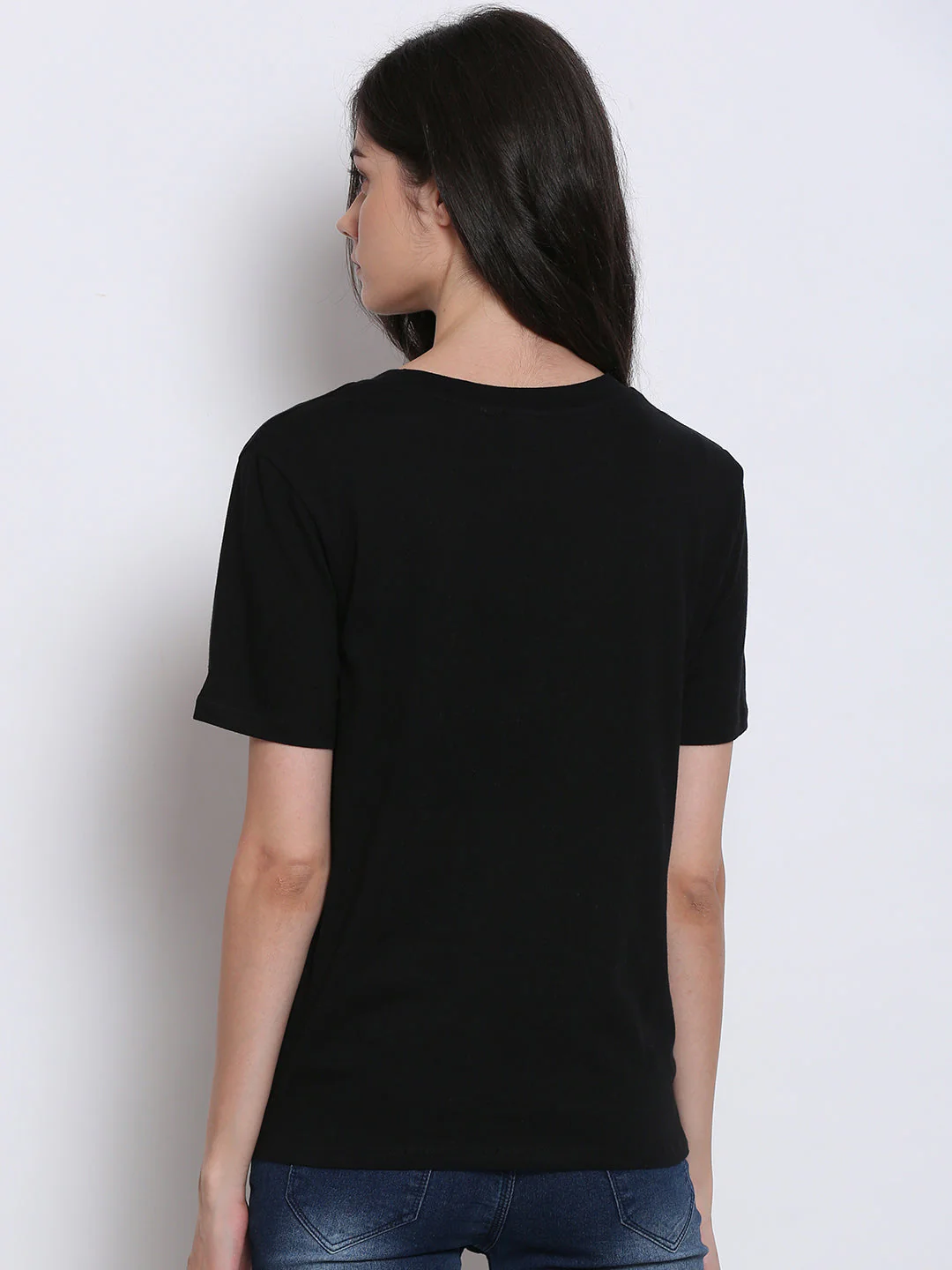 Women Black Graphic Tee - Image 3
