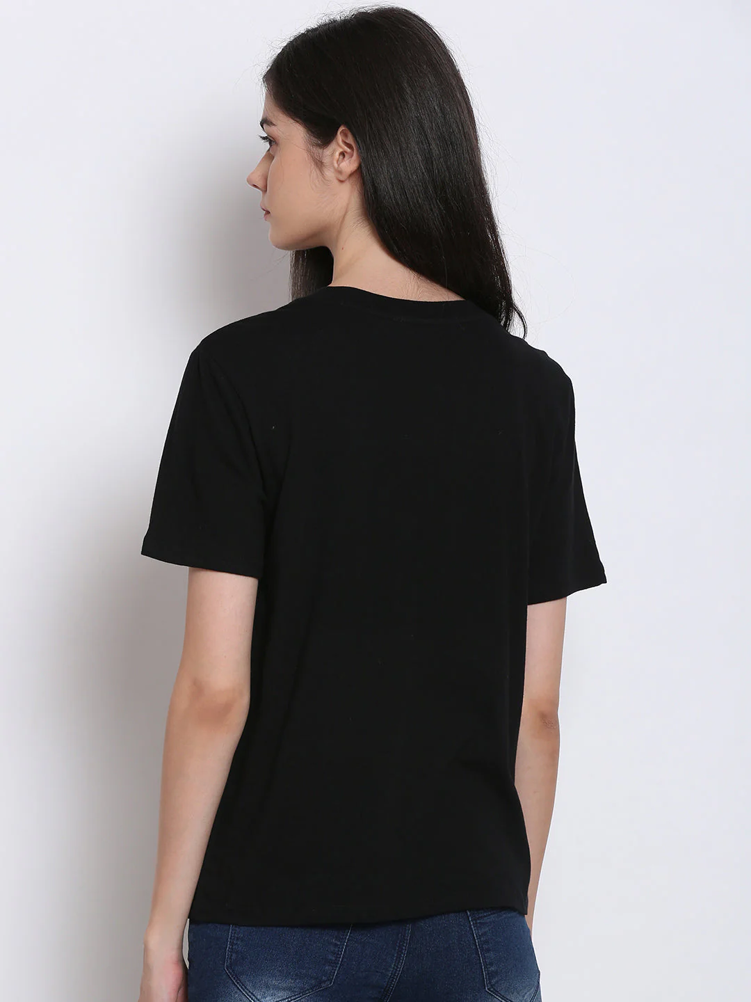Women Black Graphic Tee - Image 3