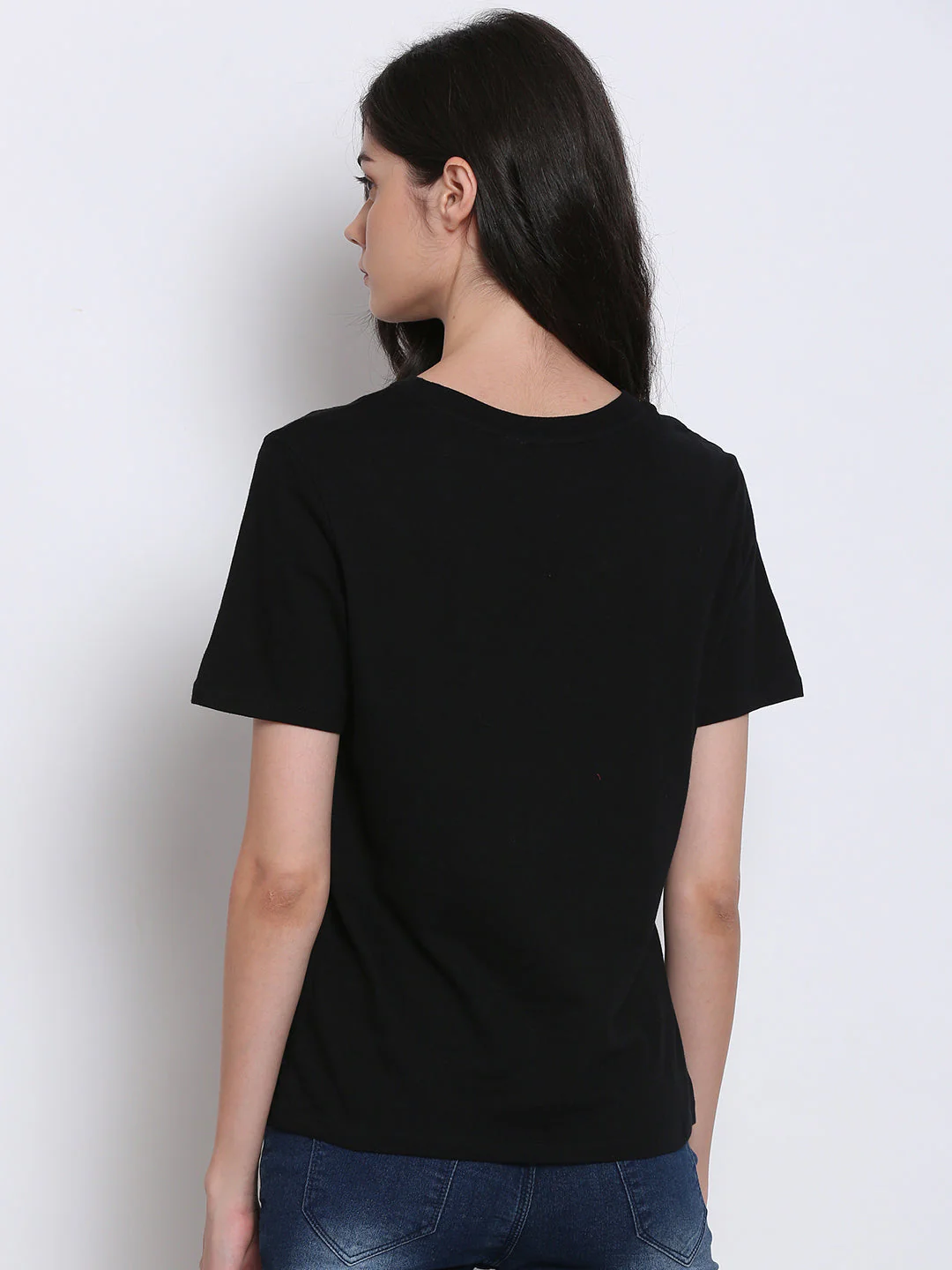 Women Black Graphic Tee - Image 3