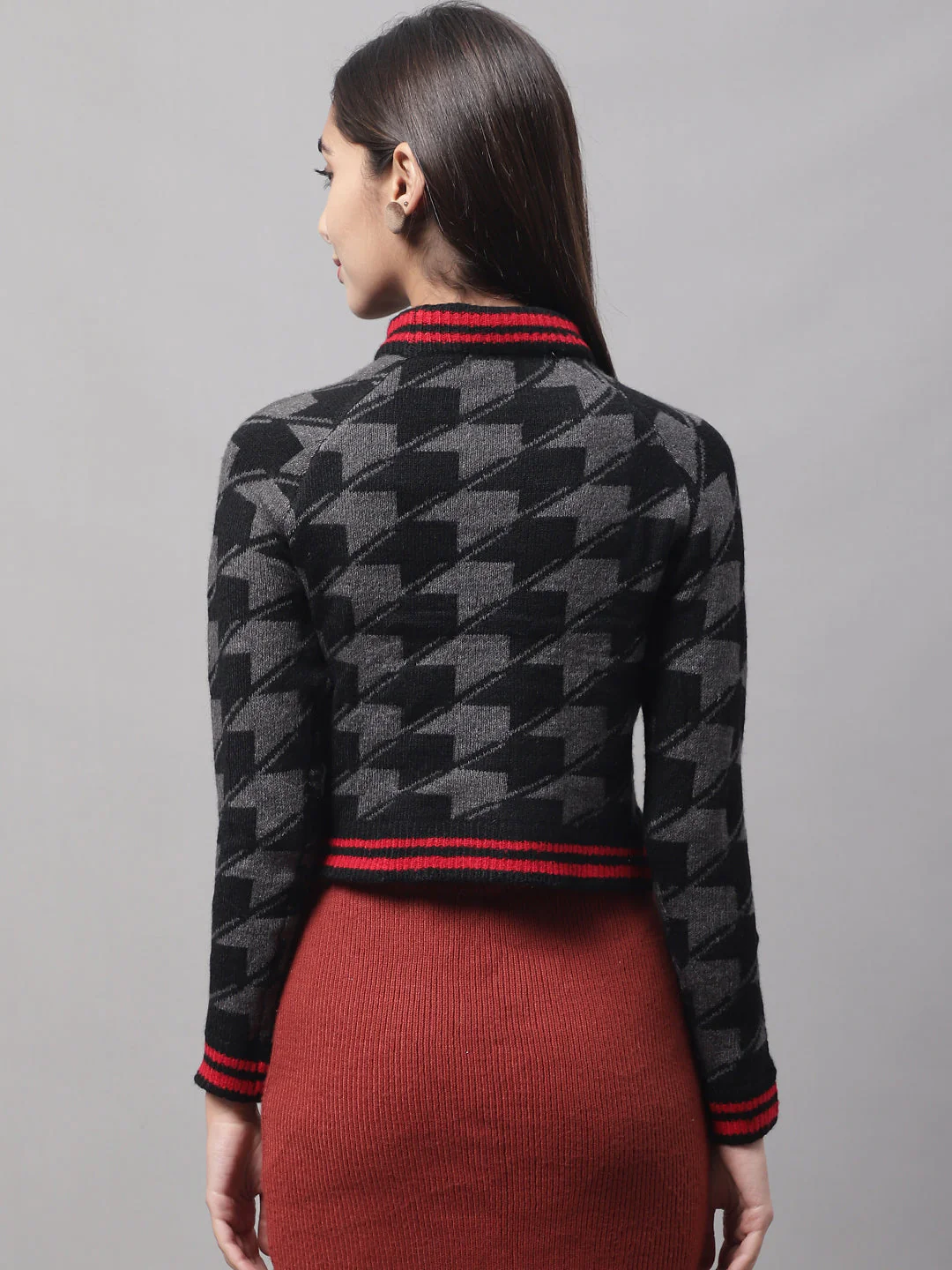 Women Black High Neck Vest - Image 4
