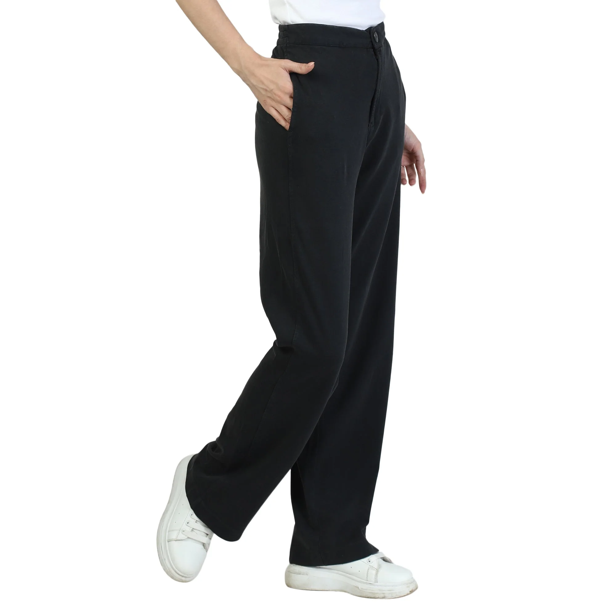 Women Black Hosiery Trousers - Image 3