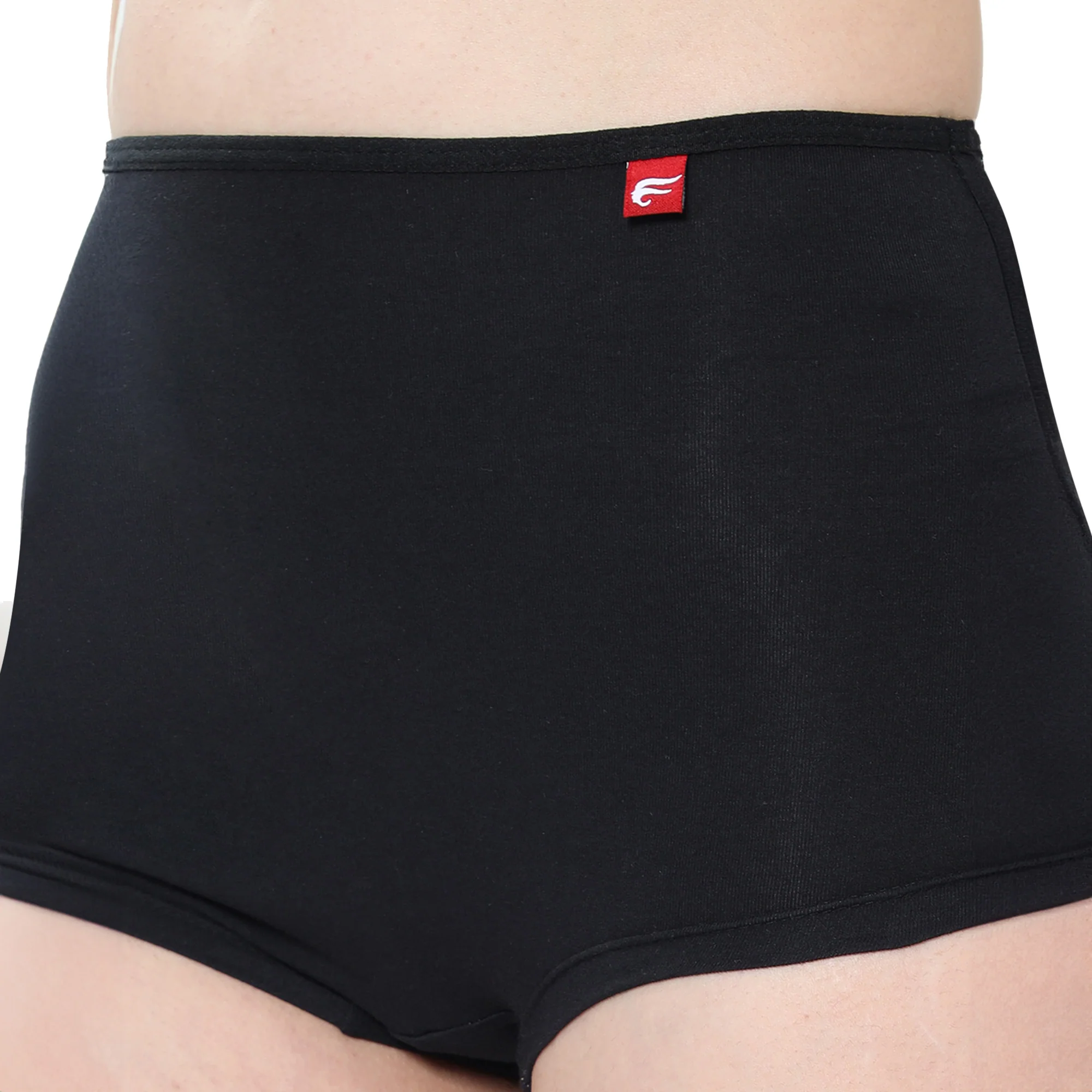 Women Black Midrise Comfort Boyshorts - Image 6