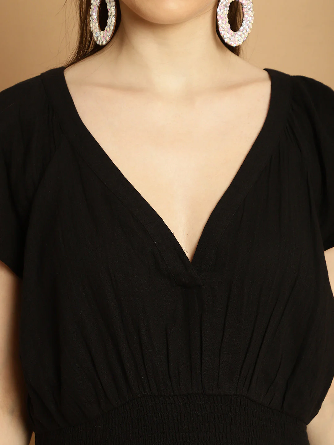 Women Black Pocket Dress - Image 7