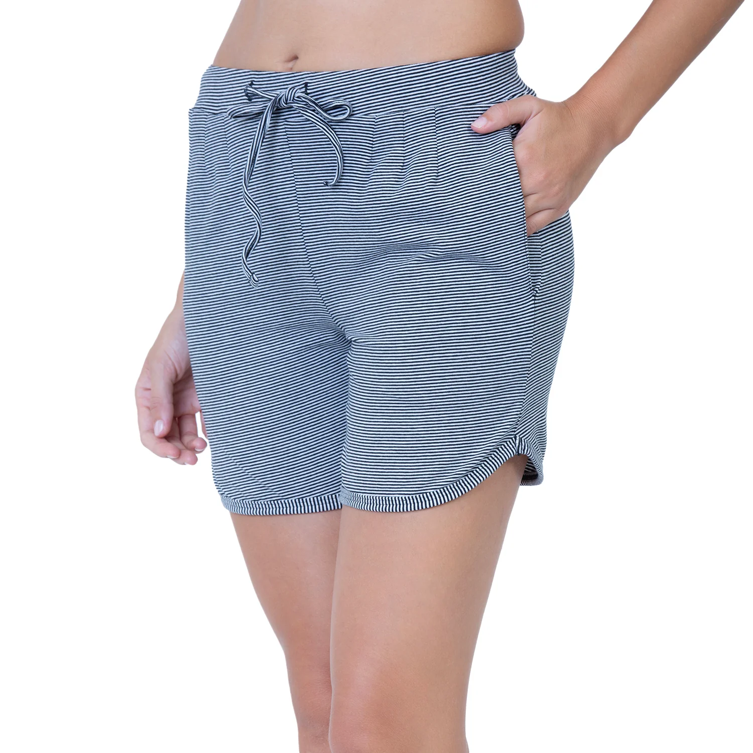 Women Black Regular Fit Thigh Length Knitted Shorts - Image 3