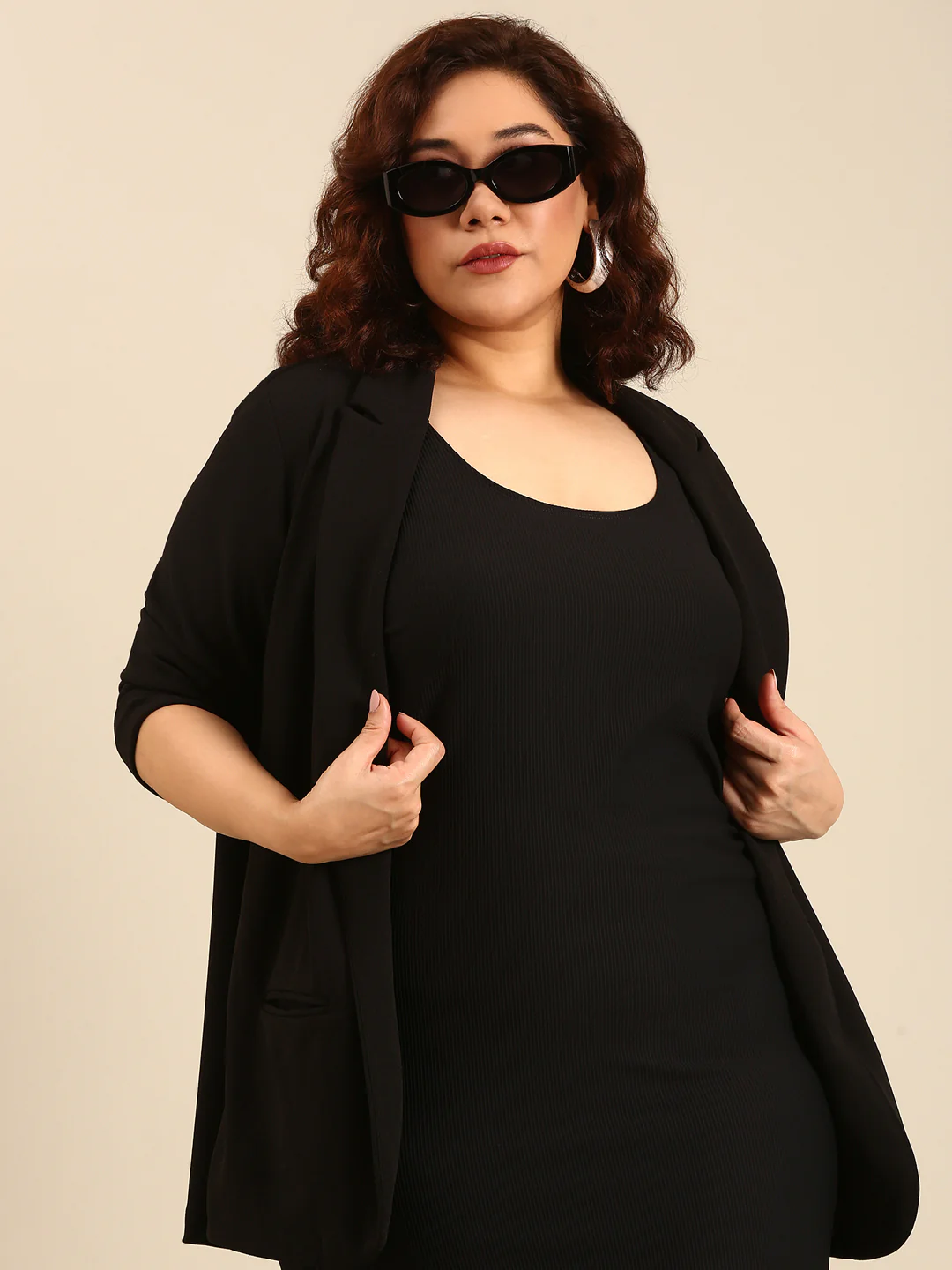 Women Black Ribbed Bodycon Dress - Image 6