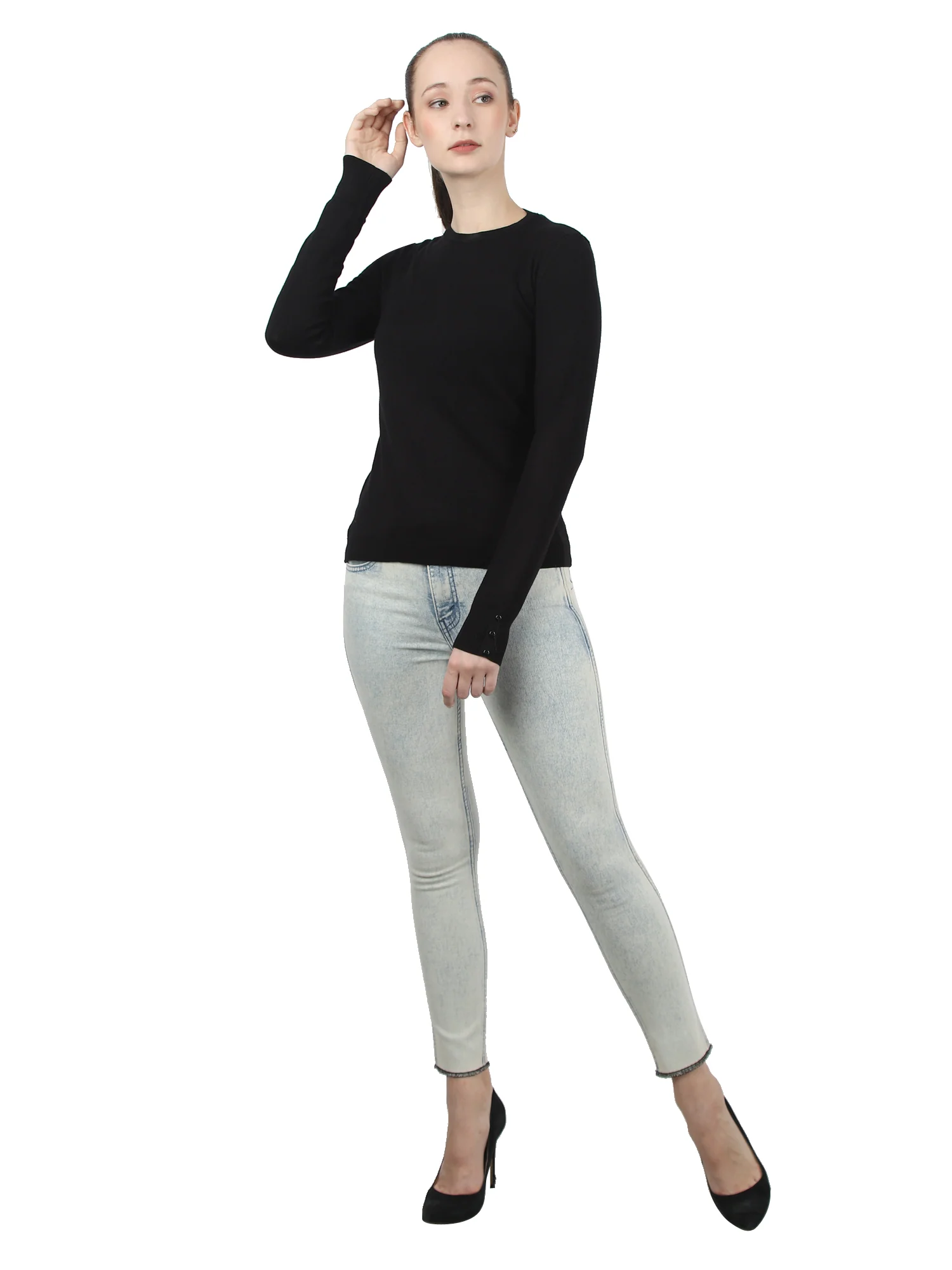 Women Black Sweater - Image 6