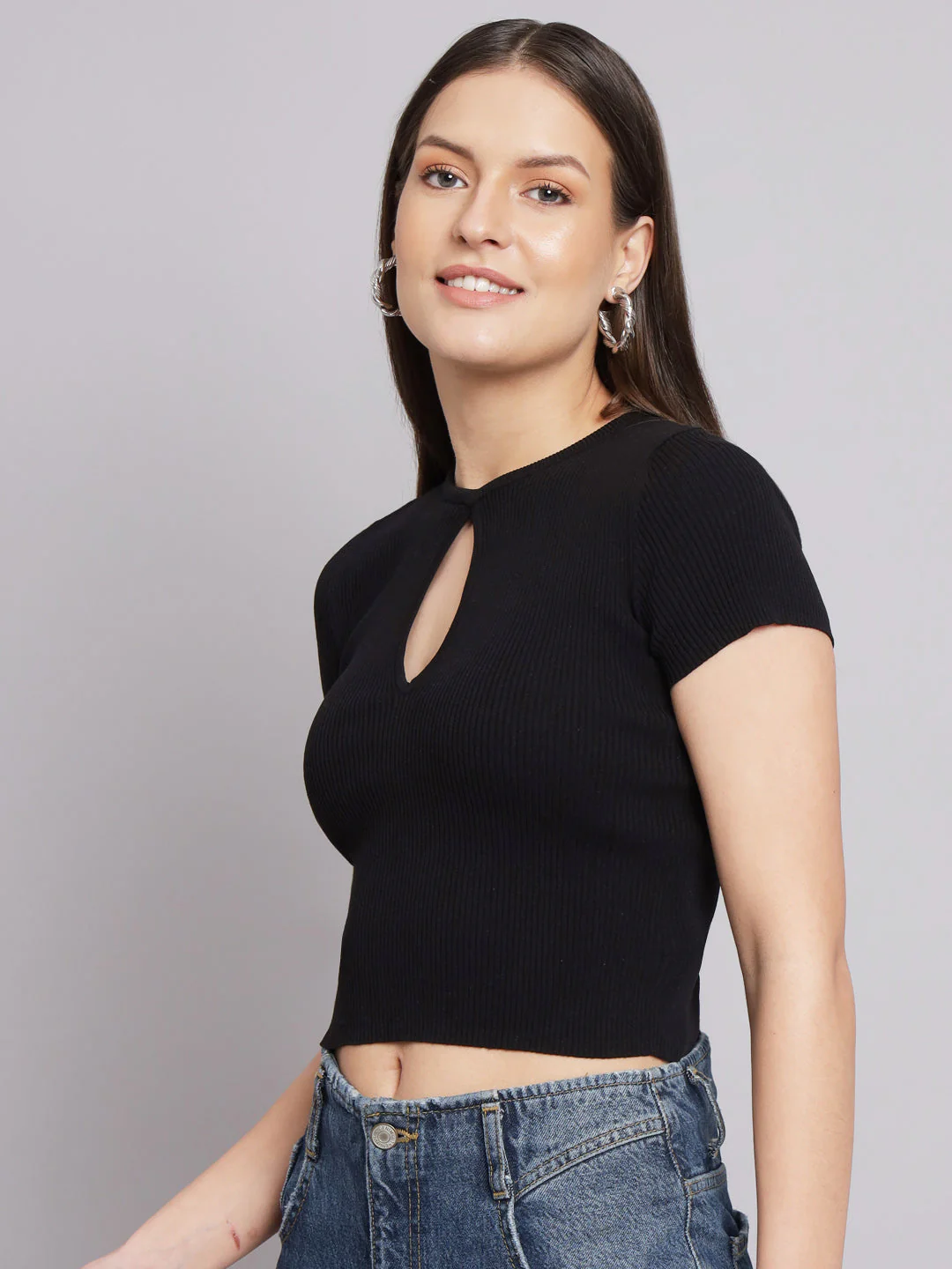 Women Black T Shirt - Image 4