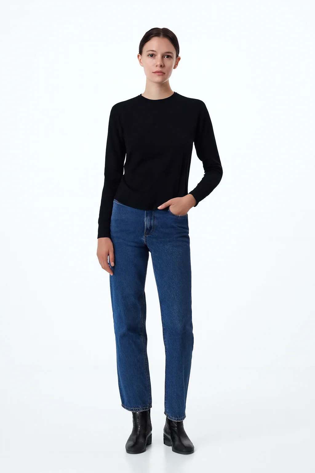 Women Black Viscose Blend Sweater - Image 6