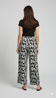 Women Black Wide-Leg Plazzo Pants - Image 2