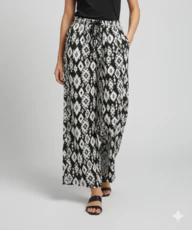 Women Black Wide-Leg Plazzo Pants - Image 3