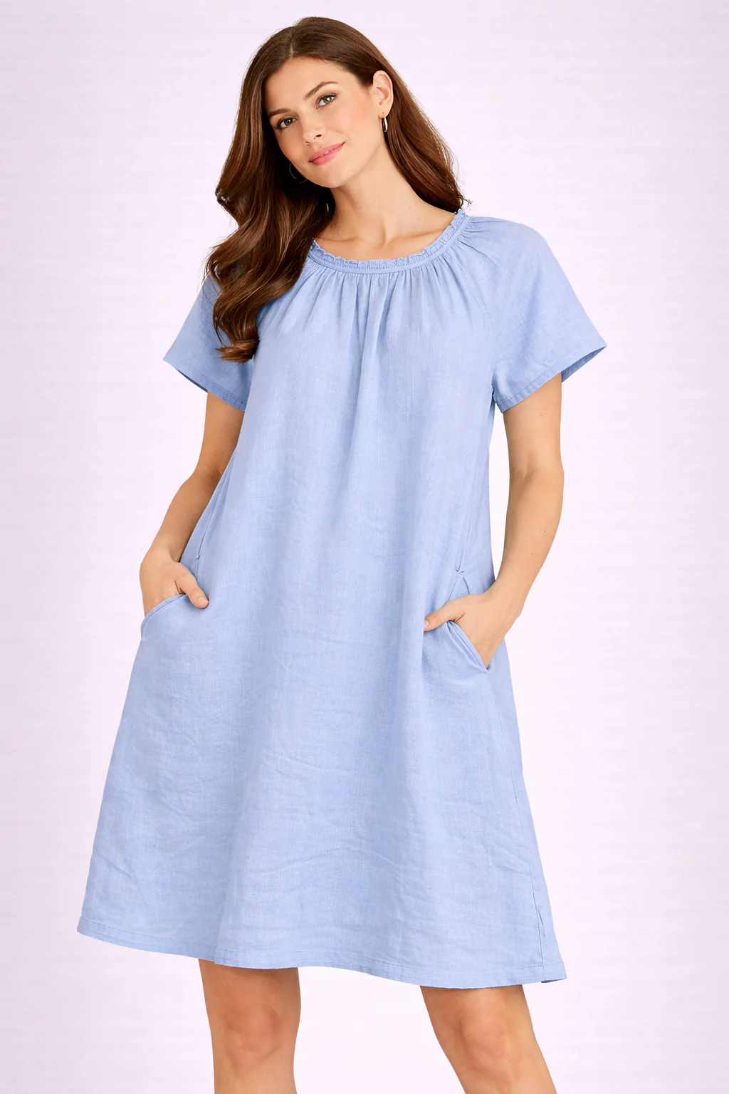 Women Blue Cotton Dress