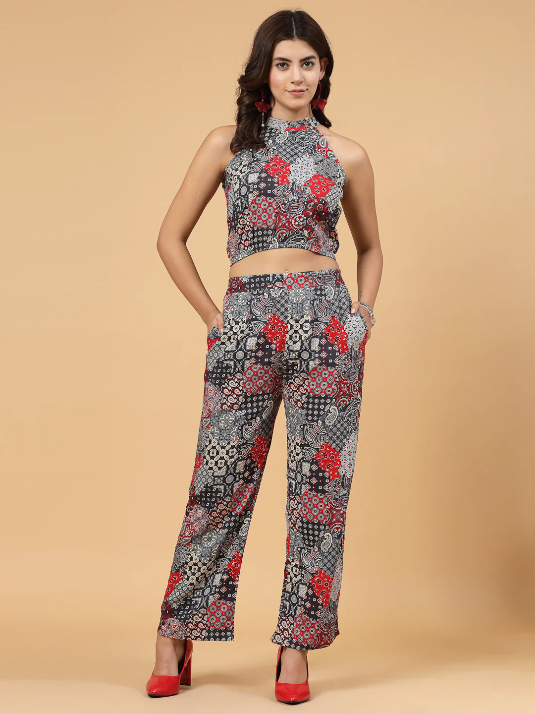 Women Blue Printed co-ords