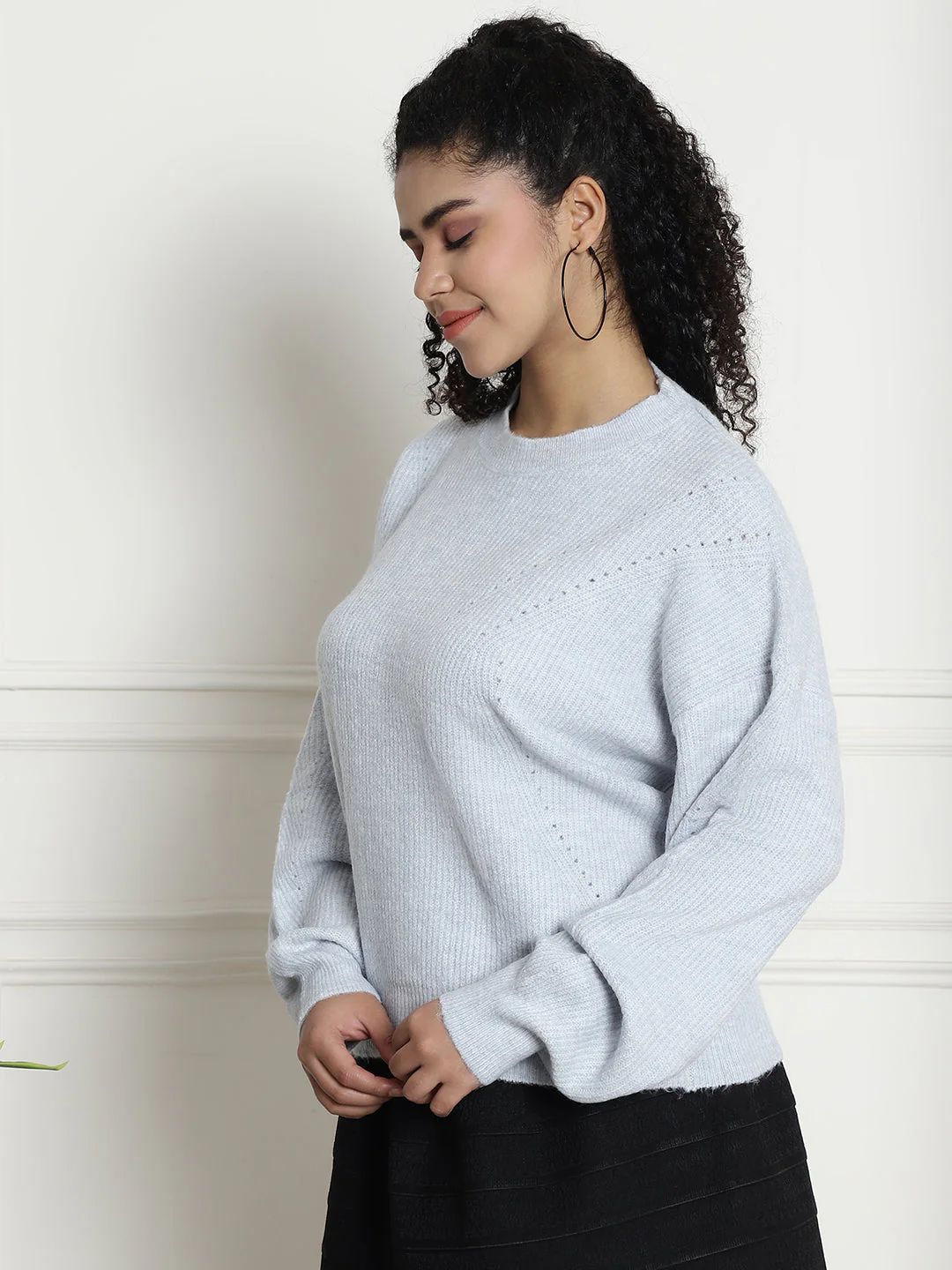 Women Blue Sweater - Image 3