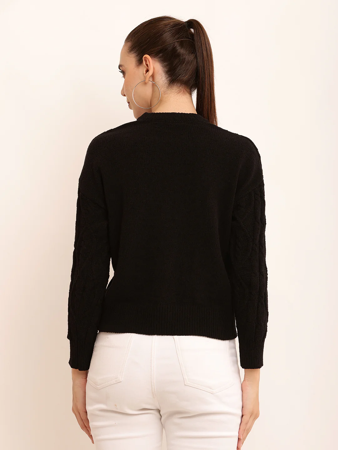 Women Cable Knit Sweater - Image 4