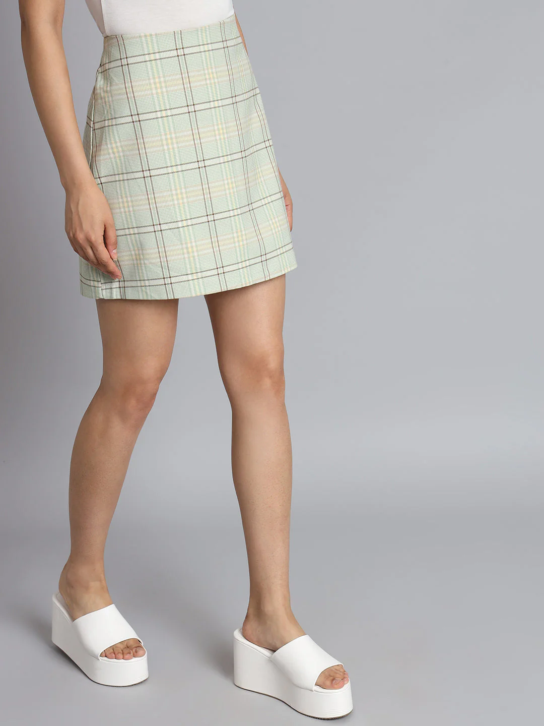Women Casual Houndstooth Skirt - Image 4