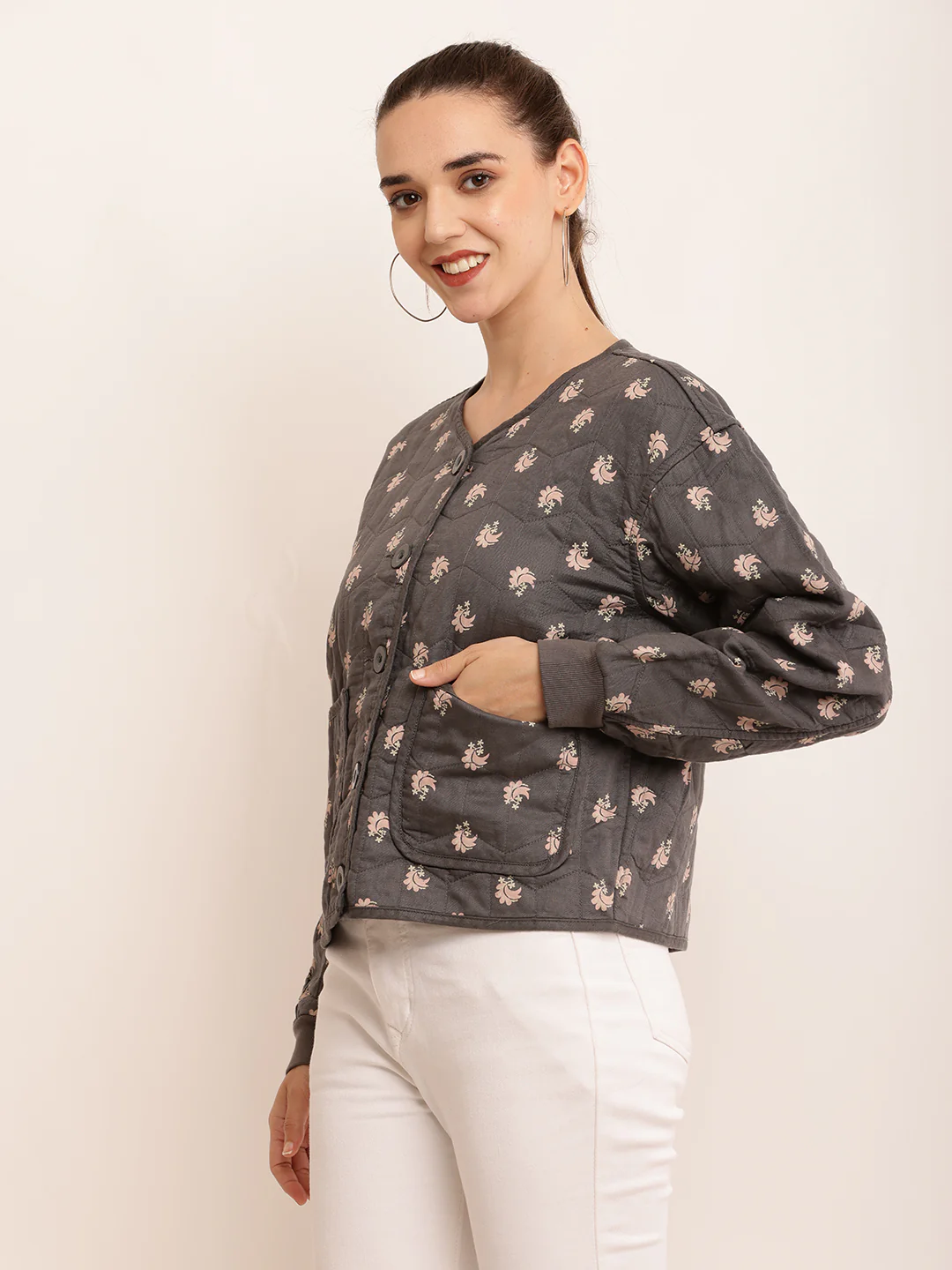 Women Comfy Quilted Jacket - Image 2
