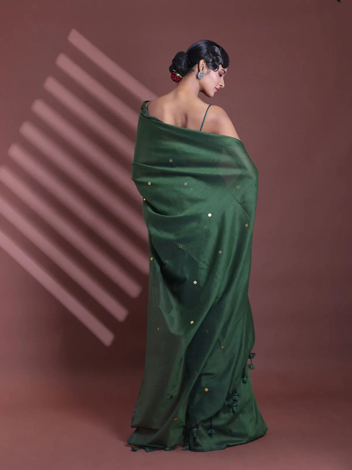 Women Cotton Sequence Saree - Image 6