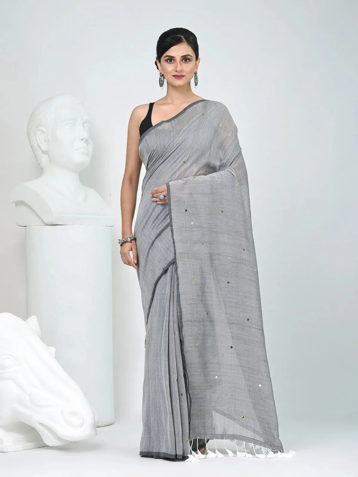 Women Cotton Sequence Saree
