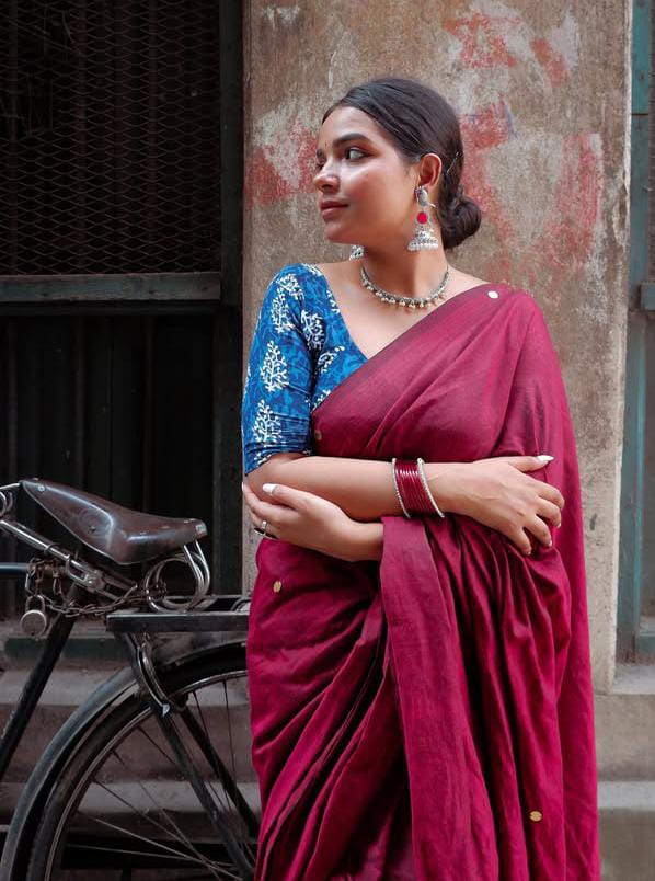 Women Cotton Sequence Saree