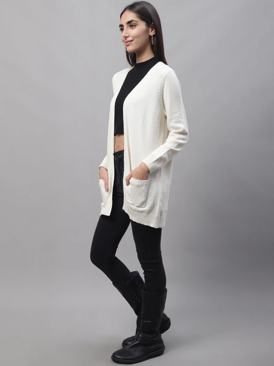 Women Cream Open Shrug - Image 3