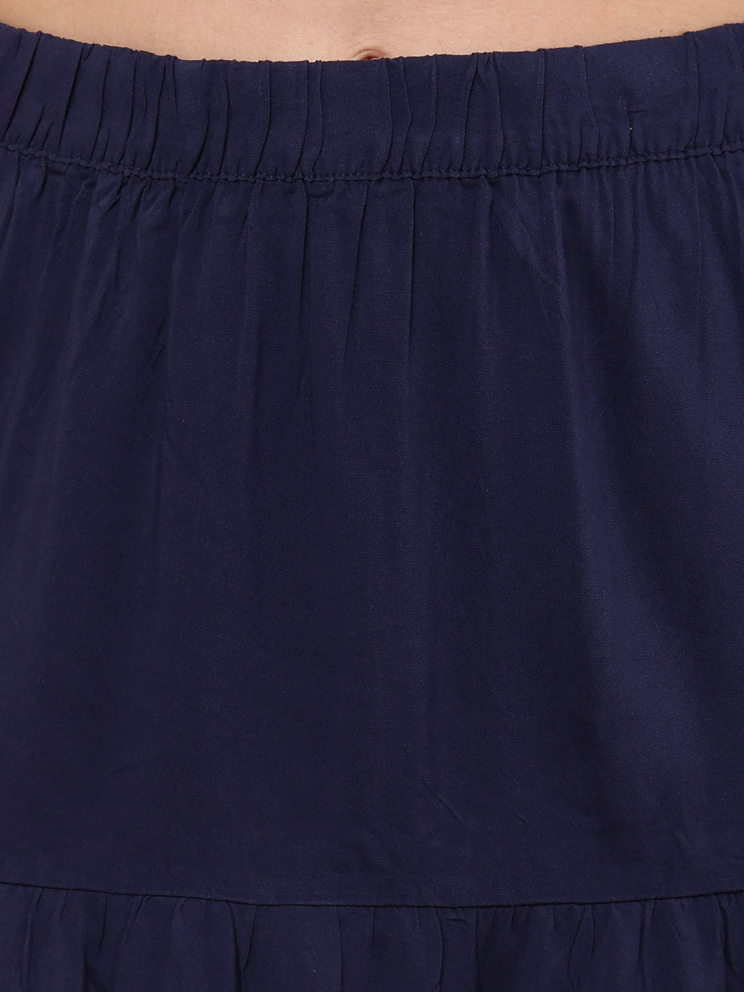 Women Dark Blue Tiered Mini Skirt - Image 5