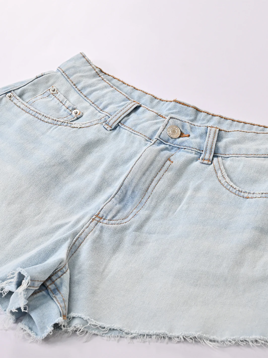 Women Distressed Denim Shorts - Image 6