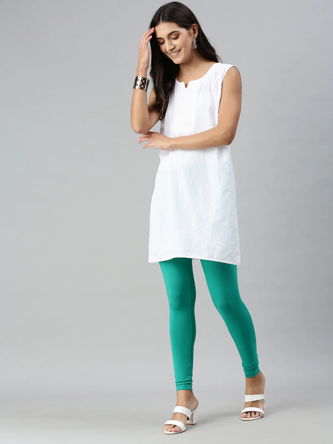 Women Green Casual Leggings
