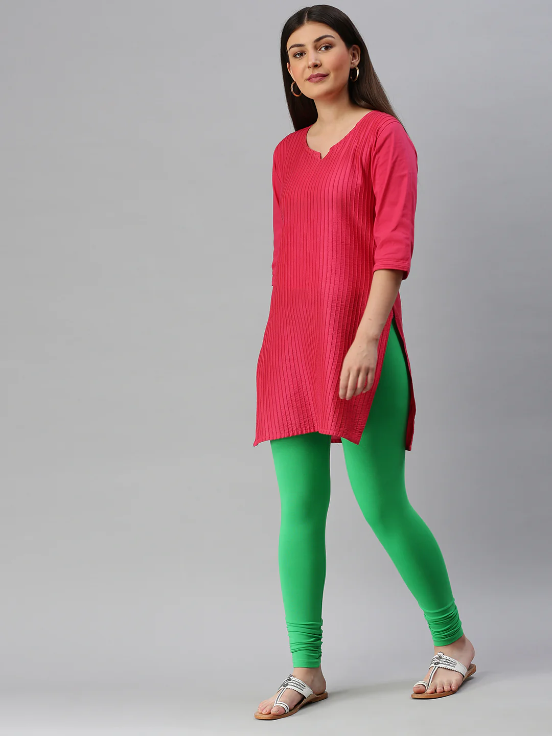 Women Green Casual Leggings