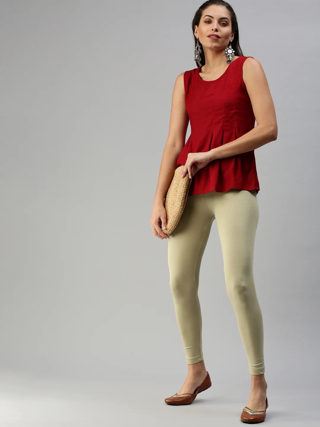 Women Green Casual Leggings
