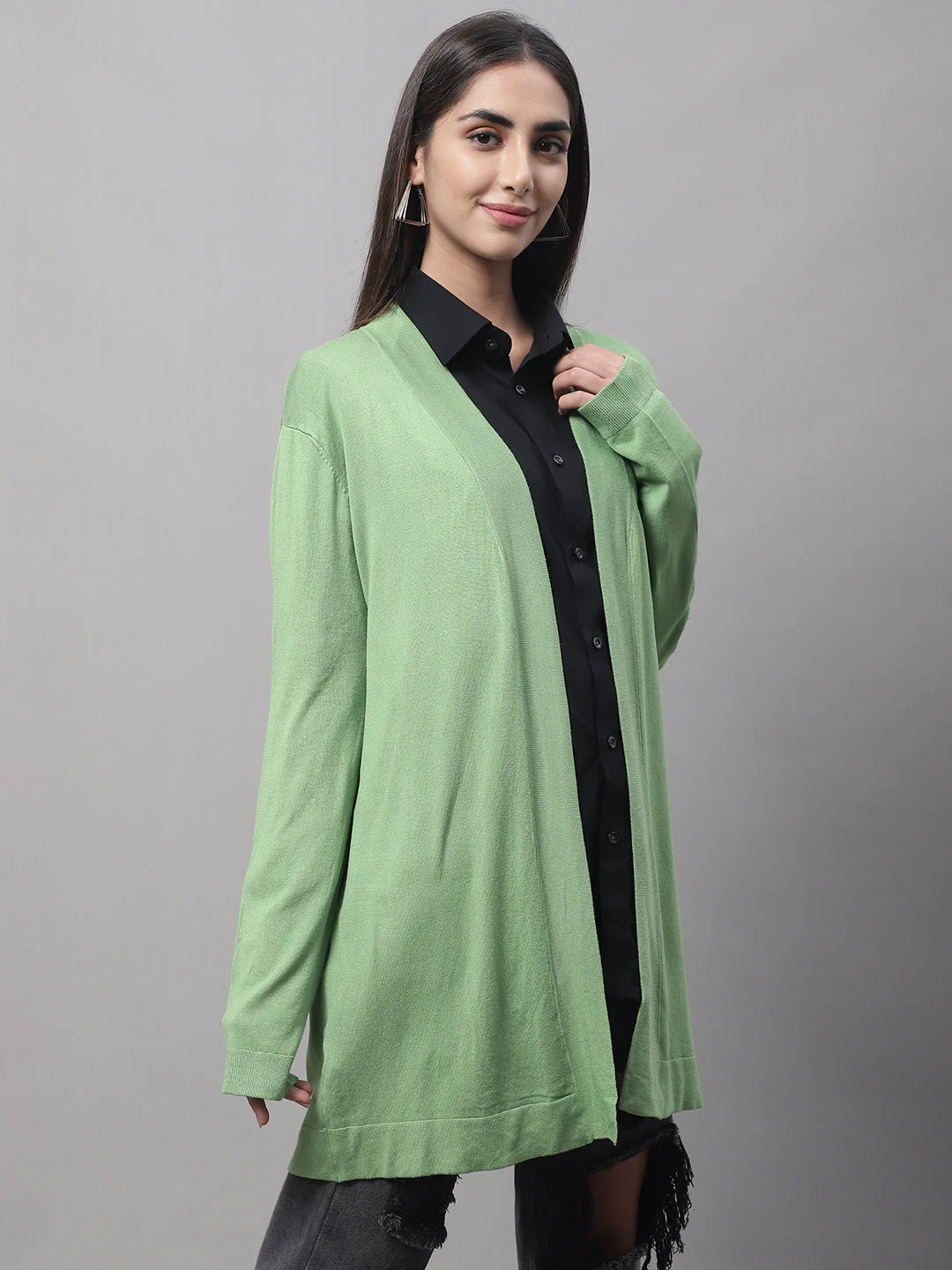 Women Green Open Shrug - Image 3