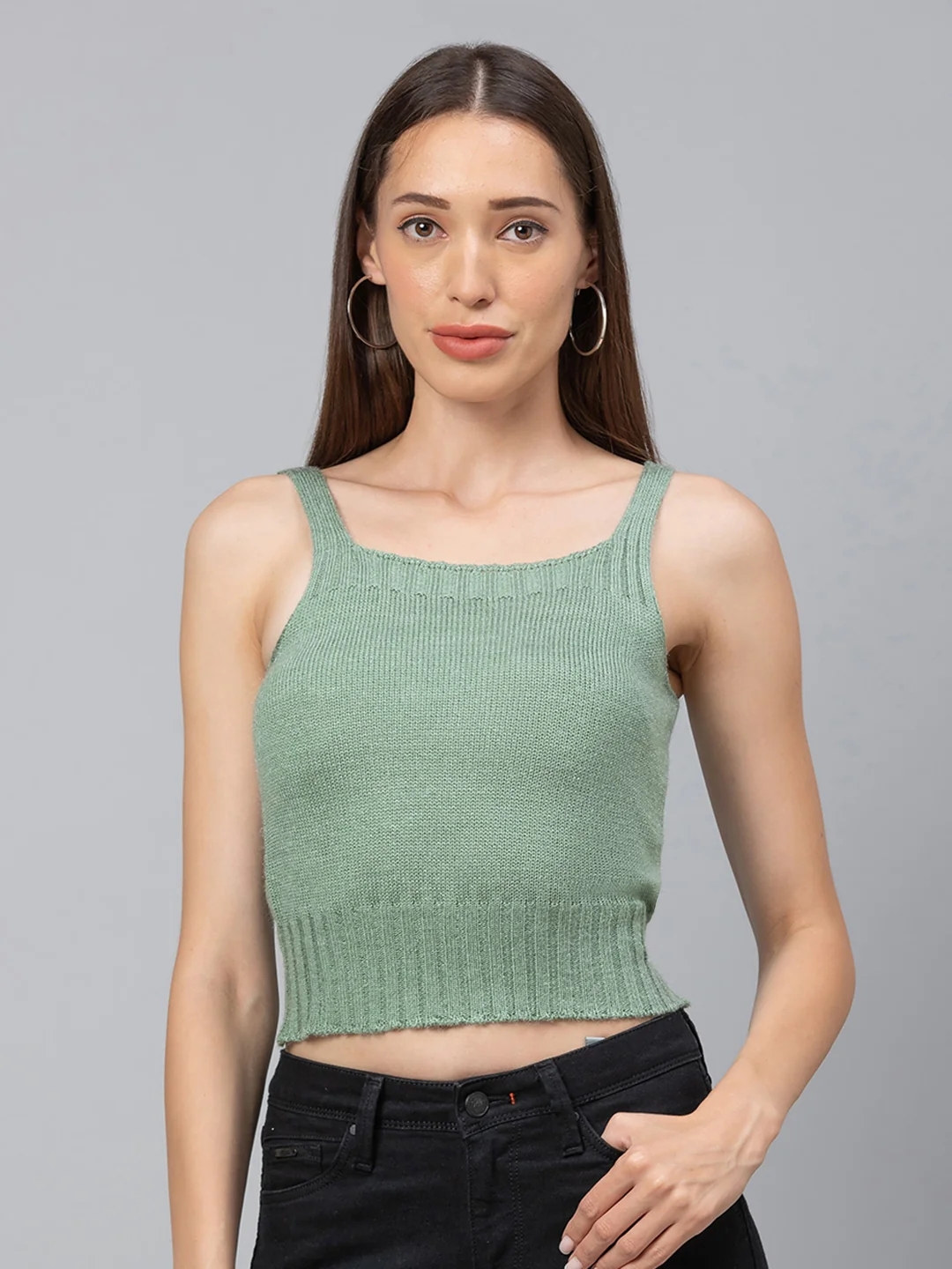 Women Cropped Knit Top