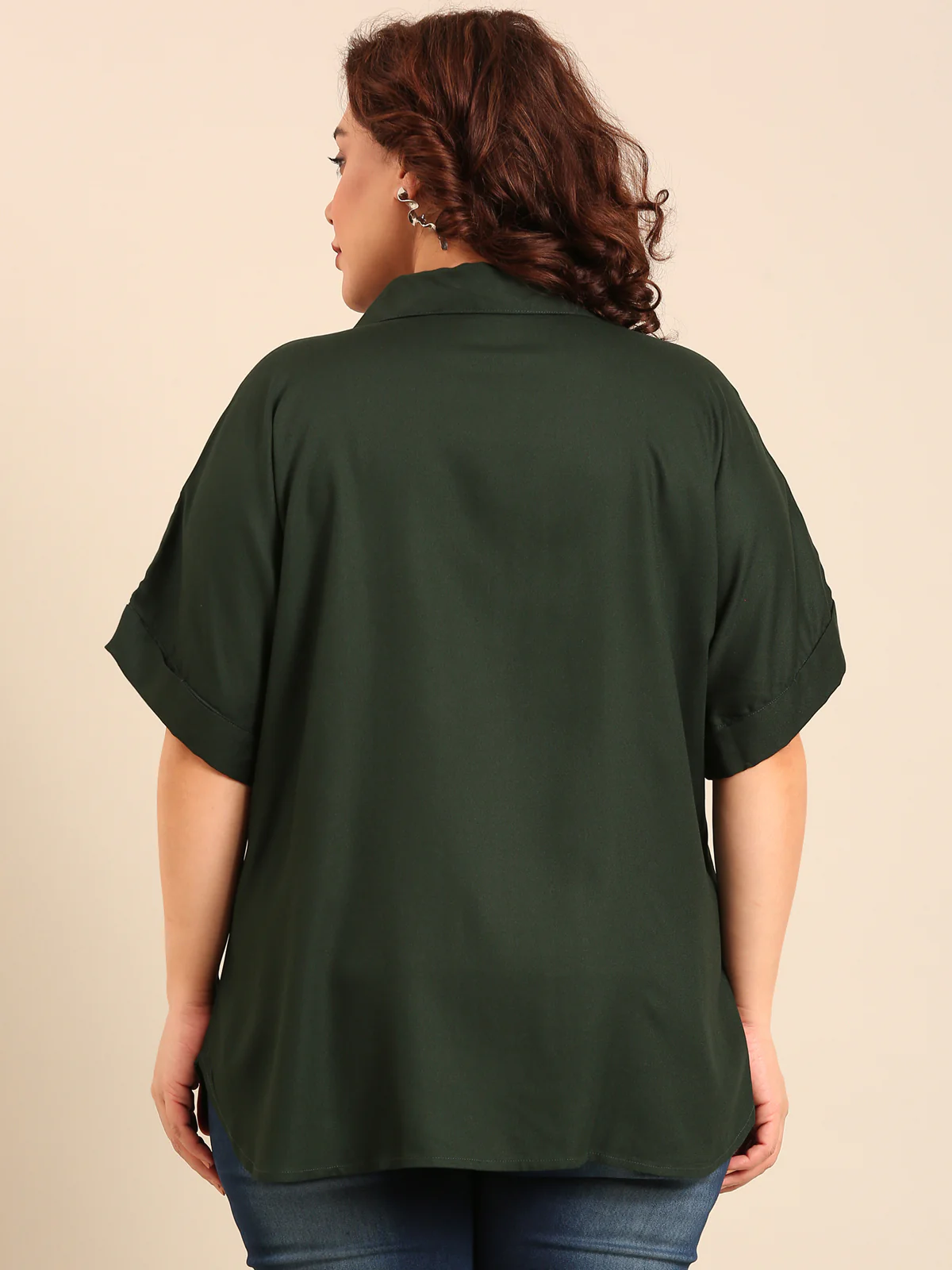 Women Green Viscose Shirt - Image 2