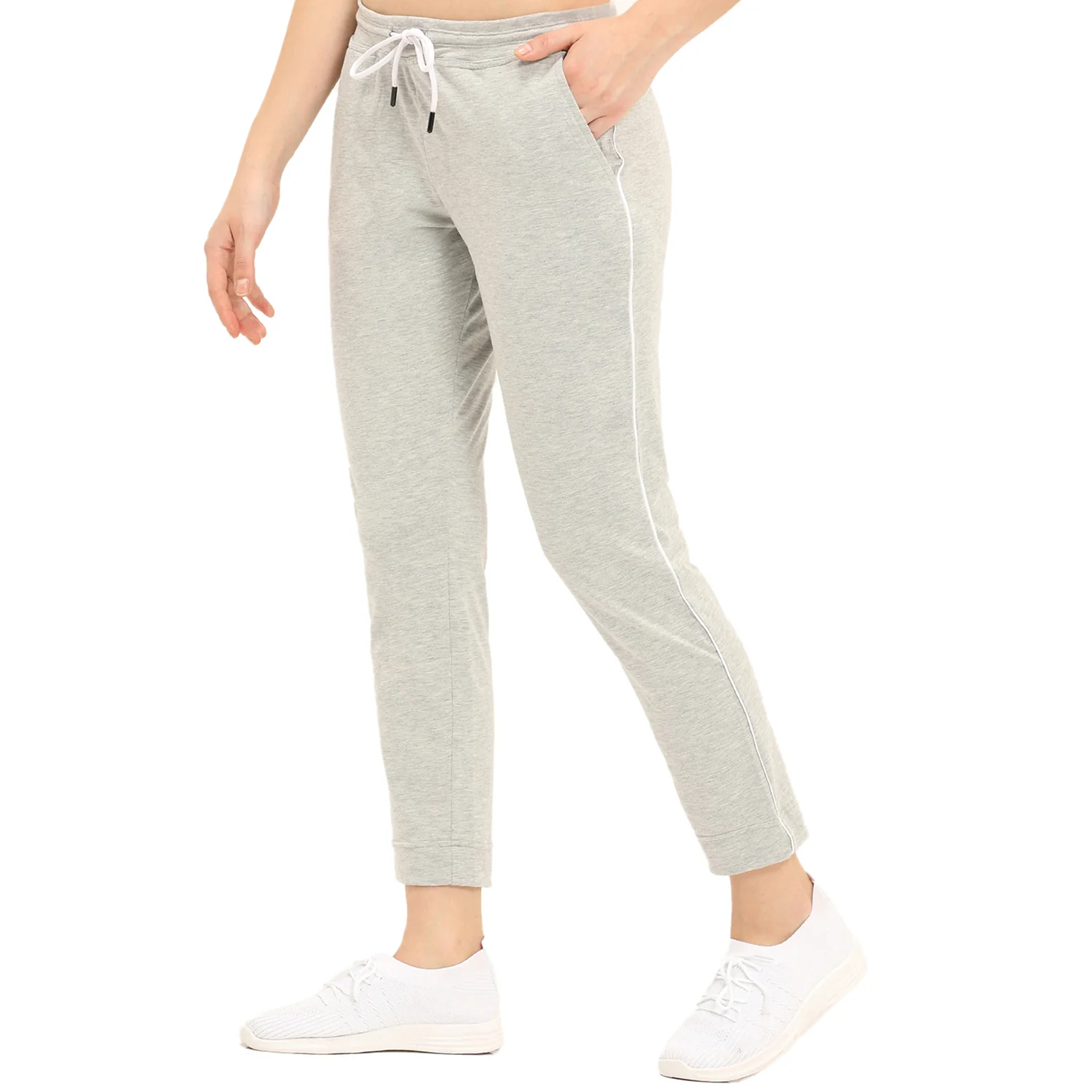 Women Grey Casual Sports Lower Wear Pants - Image 3