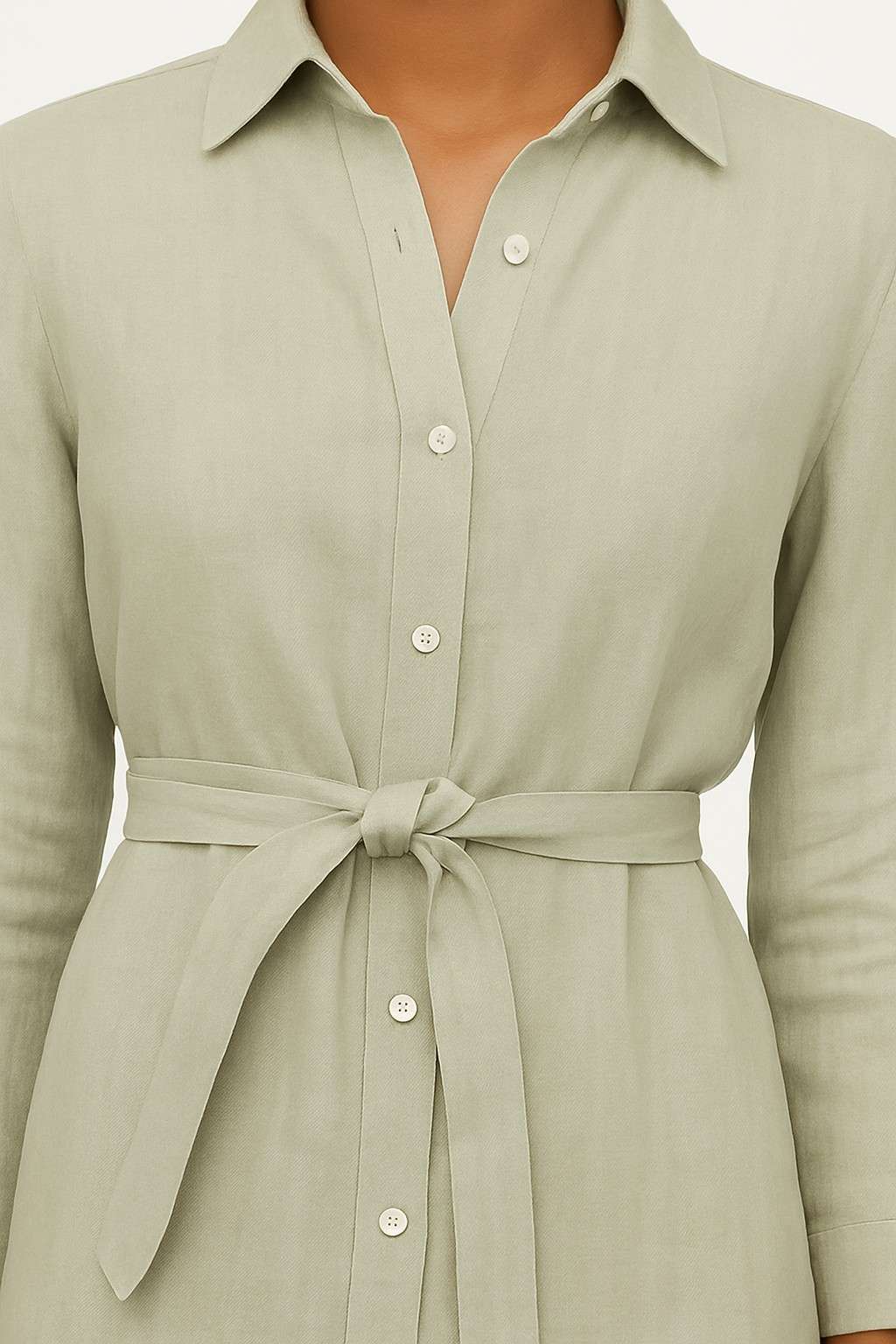 Women Grey Cotton Shirt Dress - Image 3