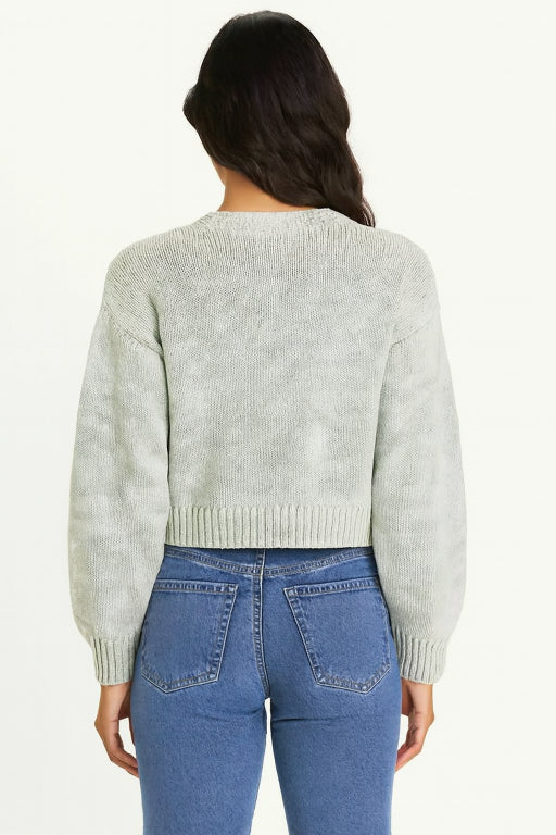 Women Grey Solid Cardigan - Image 2
