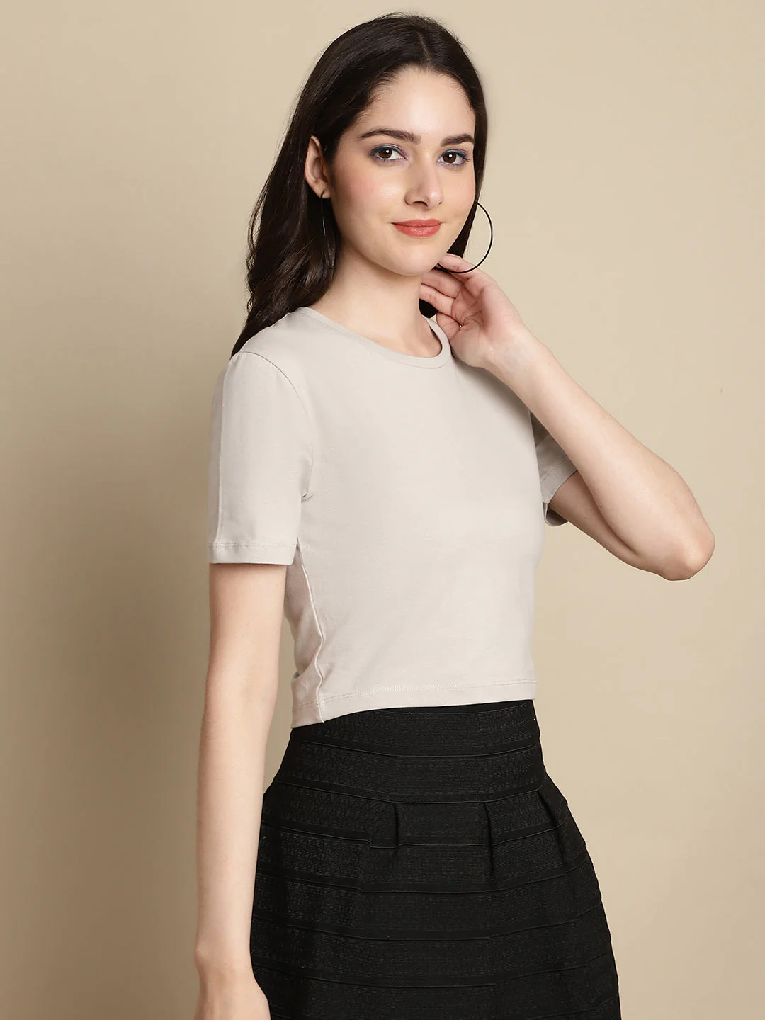 Women Grey T Shirt - Image 3