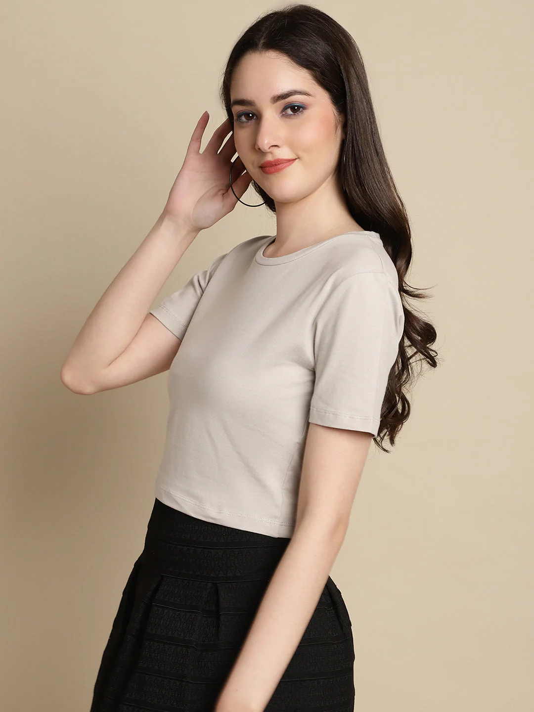 Women Grey T Shirt - Image 4