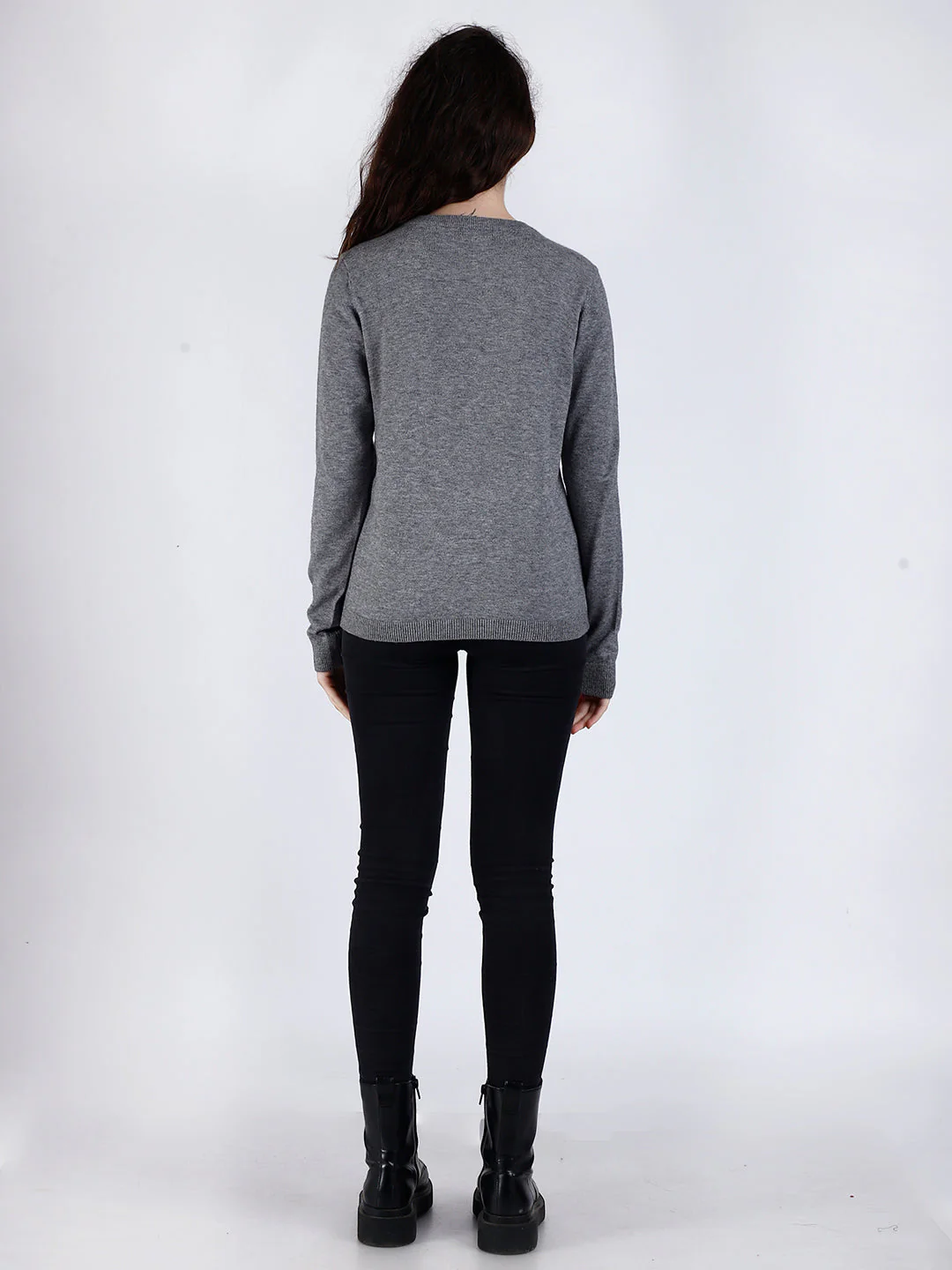 Women Grey Viscose Sweater - Image 4