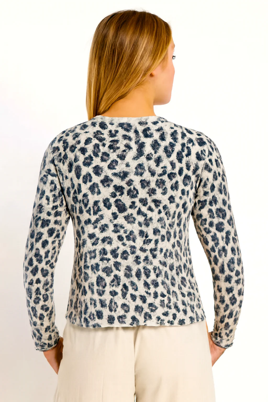 Women Light Beige Tiger Print Sweater - Image 4