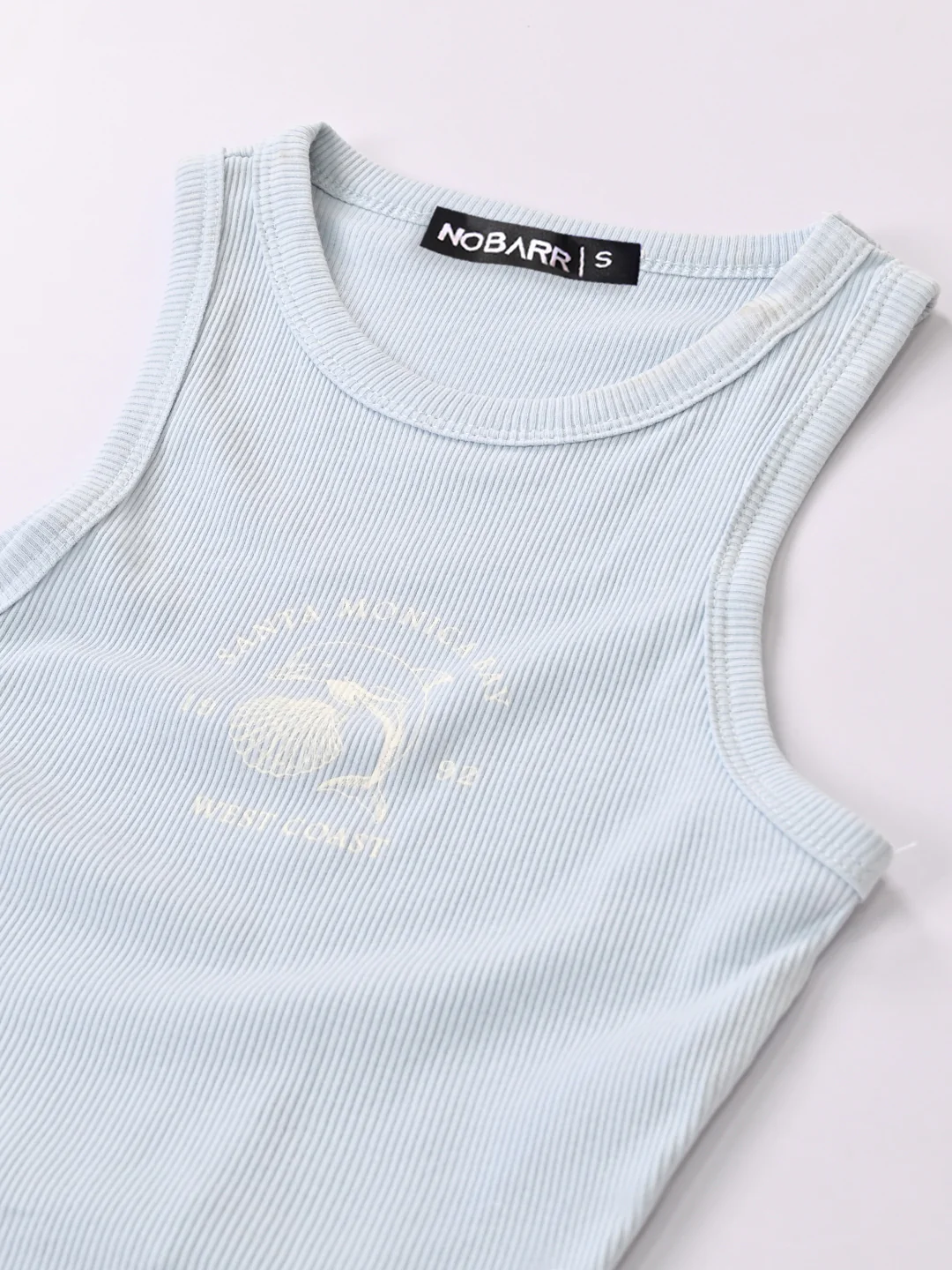 Women Light Blue Scoop Neck Tank - Image 4
