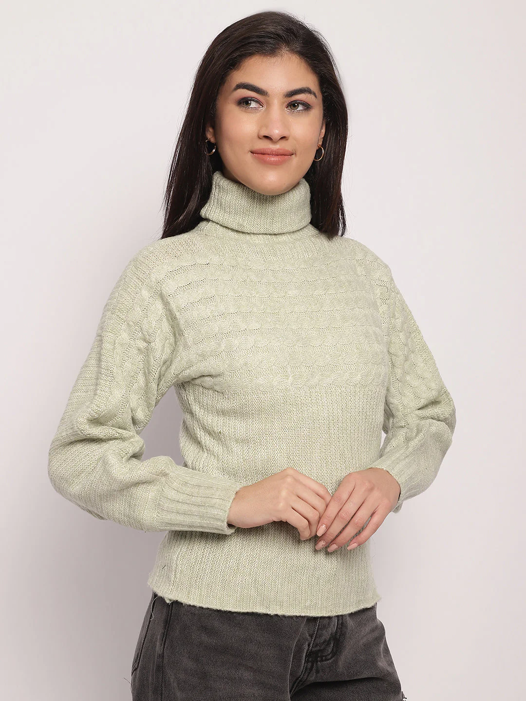 Women Light Green Sweater - Image 4