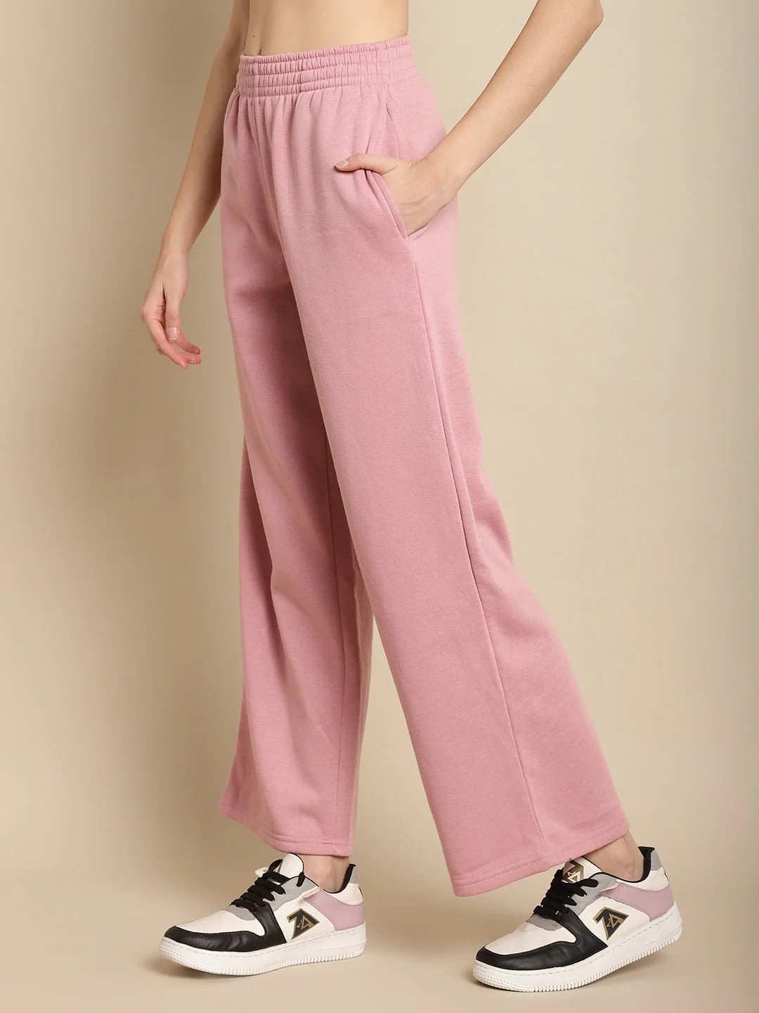 Women Light Pink Straight Leg Joggers - Image 4