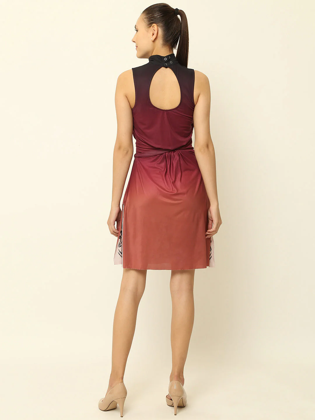 Women Maroon A Line Dress - Image 5