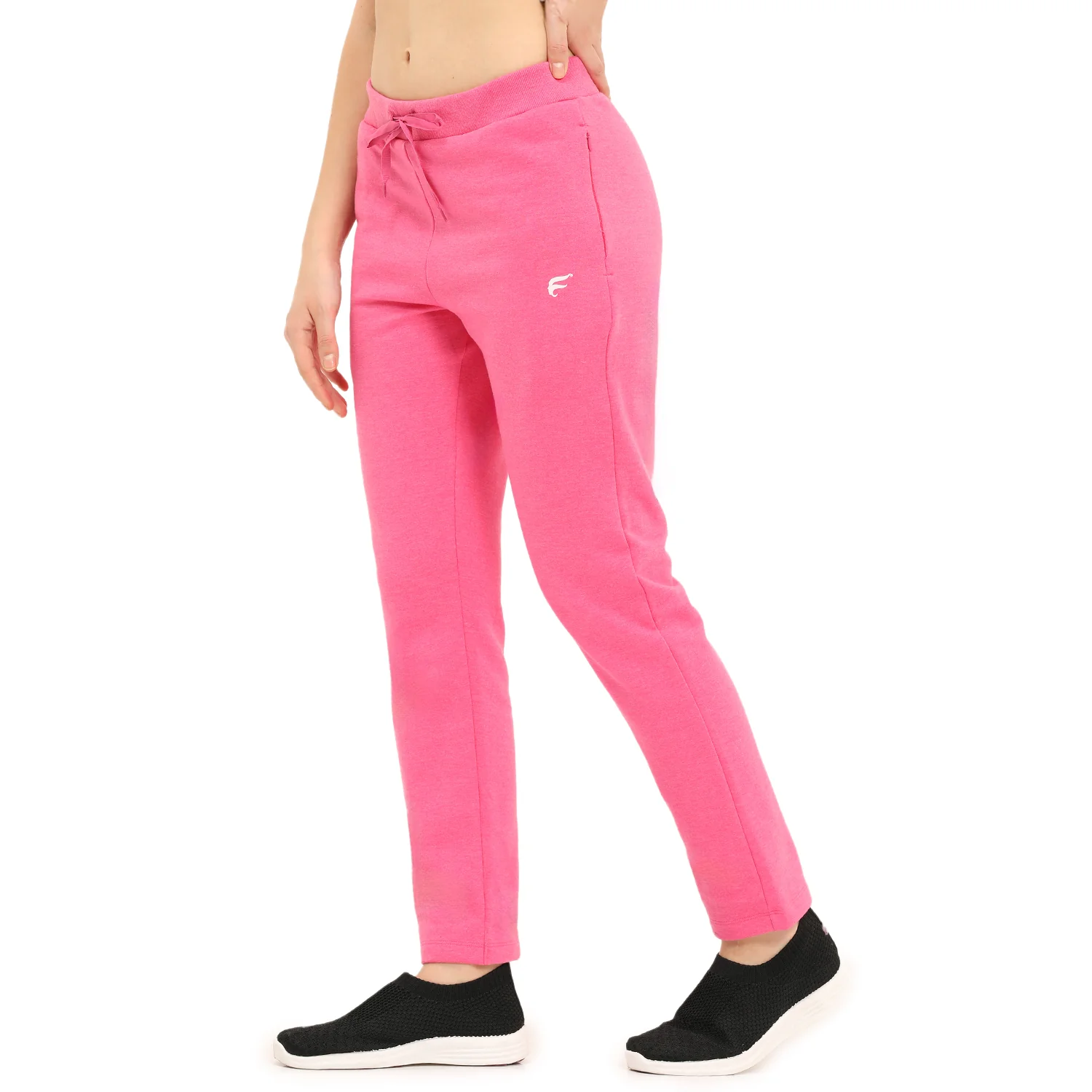 Women Pink Ankle Length Fleece Track Pant - Image 3