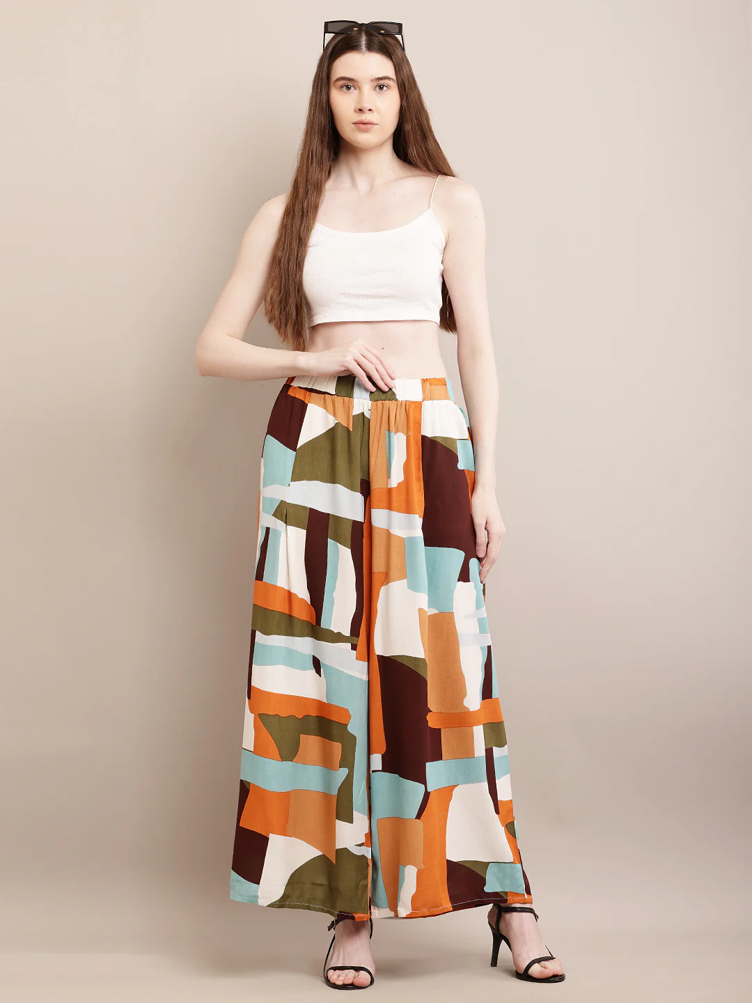 Women Multicolour Flared Palazzo - Image 7