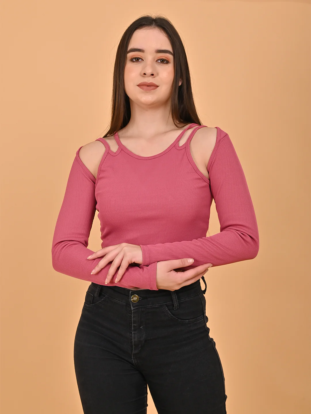 Women Multicolour Round Neck Viscose Top - Image 2